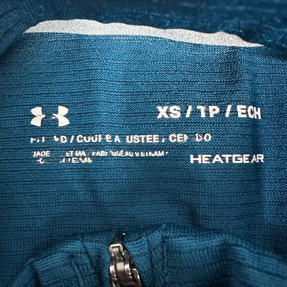 Under Armour Womens HeatGear 1/4 Zip Pullover XS Blue Lightweight Athletic Shirt - Picture 3 of 4